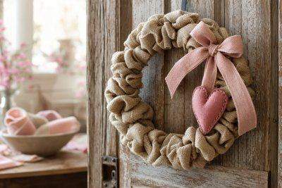 Easy Burlap Valentine Wreath You Can Make on a Budget This Season — AI-generated image