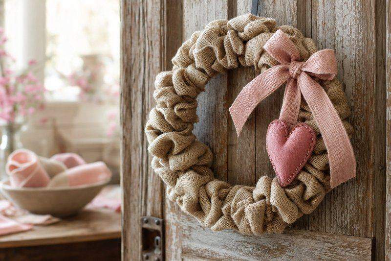 Easy Burlap Valentine Wreath You Can Make on a Budget This Season — AI-generated image