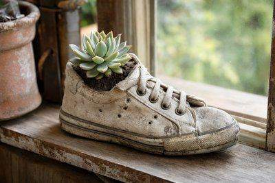 Repurposed household items — AI-generated image