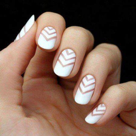 Simple white nail art design as a base for other colors
