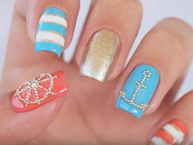 Nail polish color combination idea for a party or event