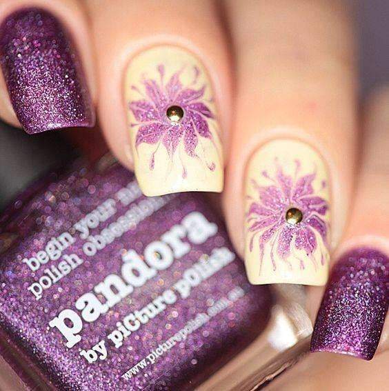 Purple pretty nail design